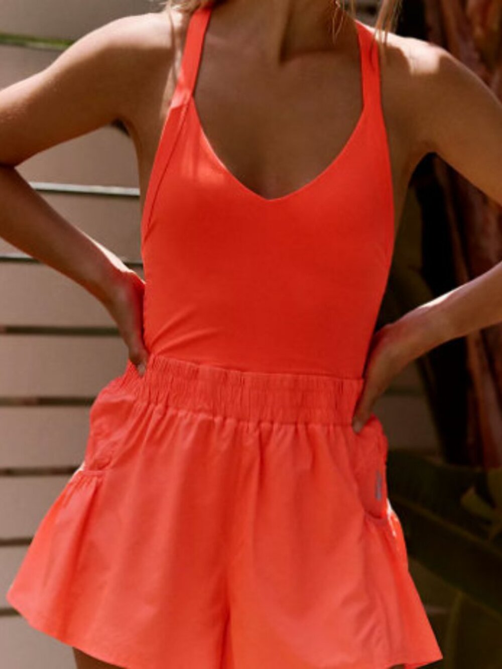 Free People Get Your Flirt On Shortsie Neon Coral Size M - Picture 2 of 10